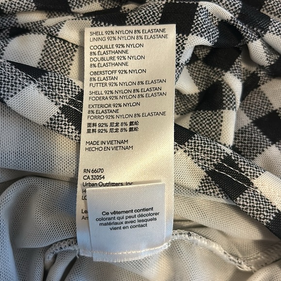 Free People Sheer Turtleneck | quarter sleeve | Checkered | like new - Picture 3 of 3